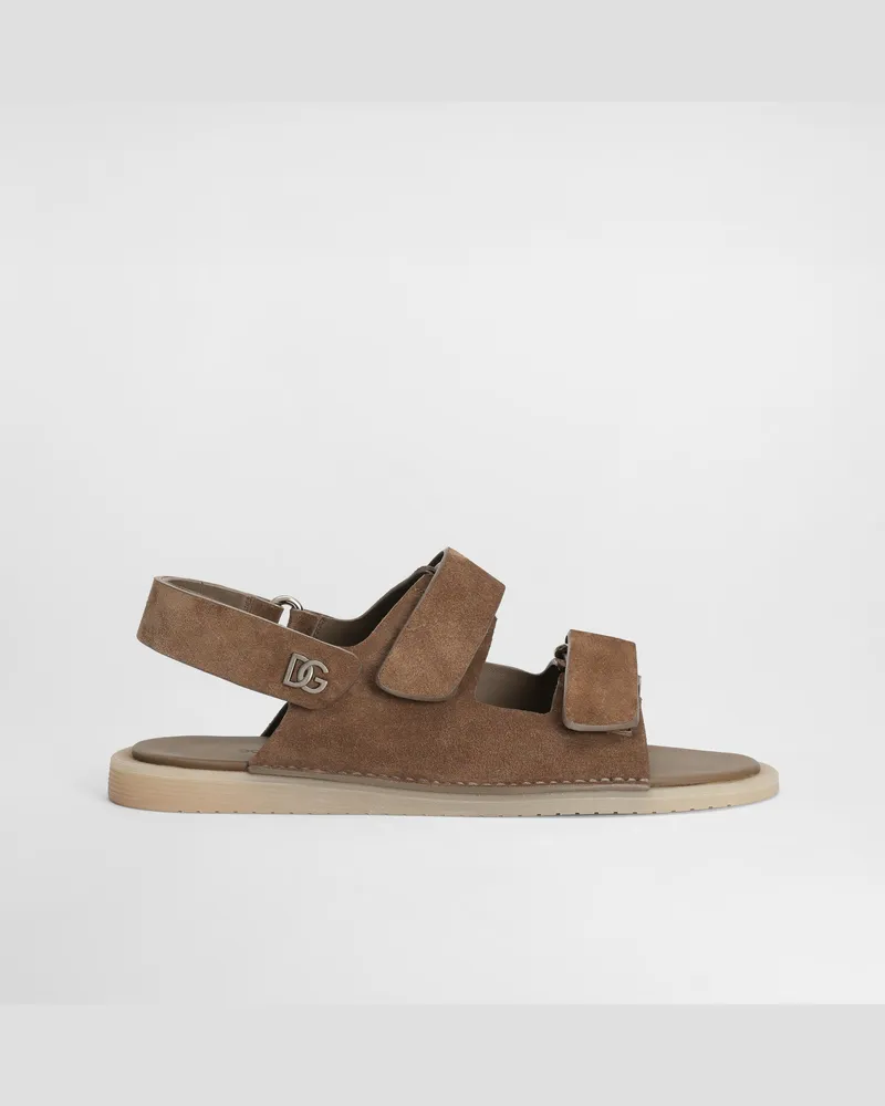 Dolce & Gabbana Sandale Aus Veloursleder - Mann Sandalen Und Slides Braun Braun