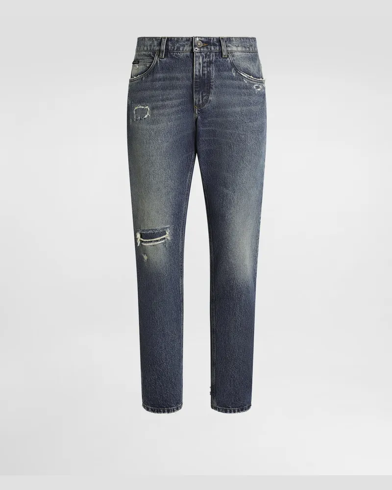 Dolce & Gabbana Regular Cotton Jeans - Mann Jeans Mehrfarbig Multicolor