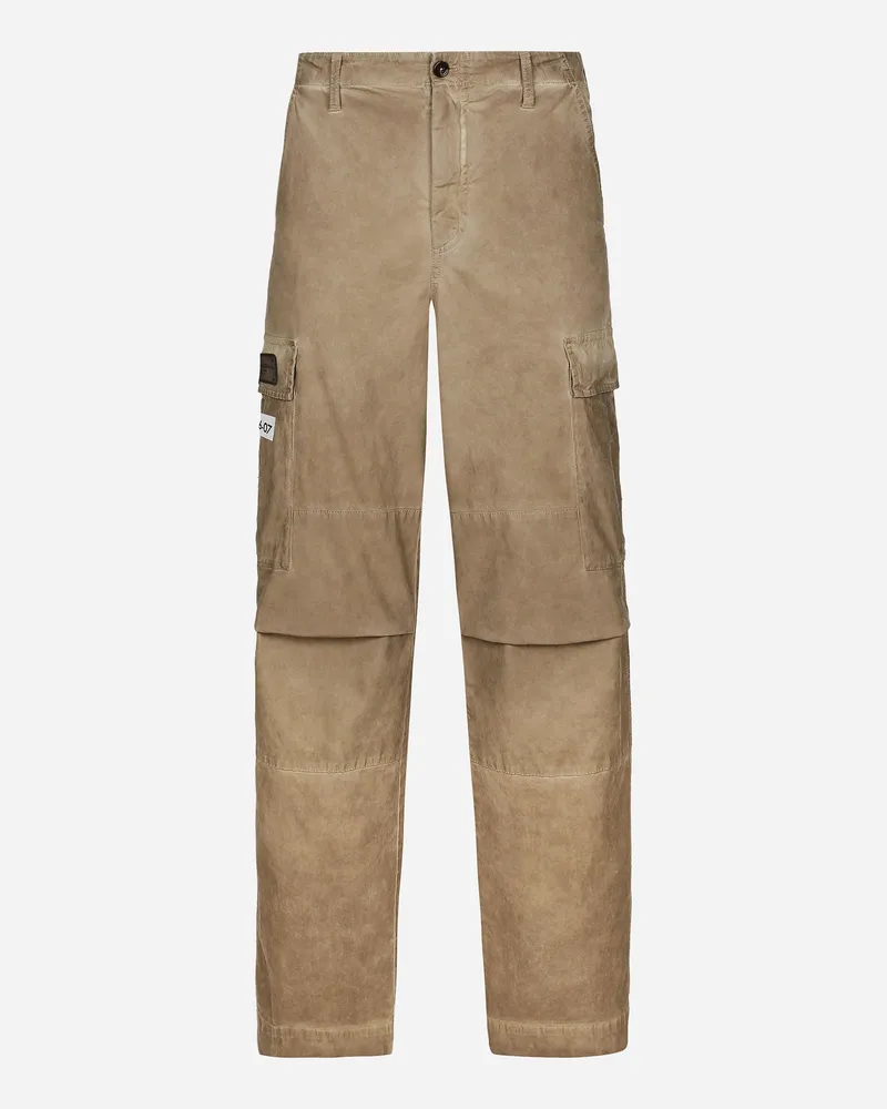 Dolce & Gabbana Cargohose aus Baumwolle Beige