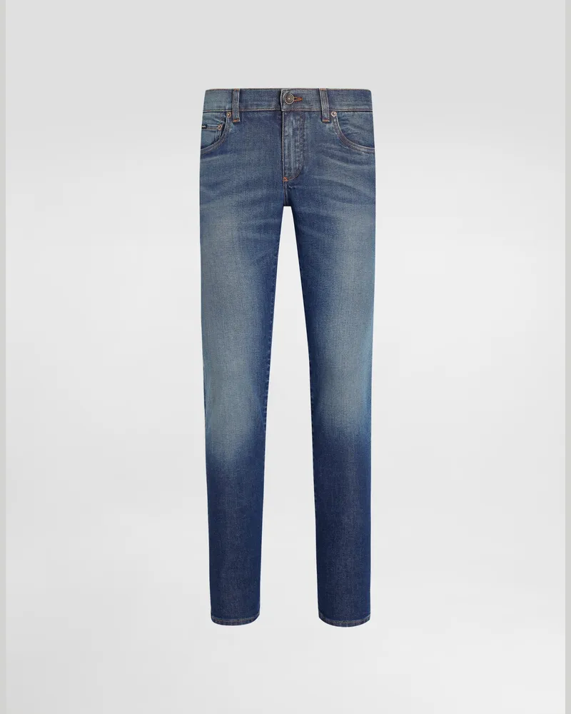 Dolce & Gabbana Jeans Skinny Aus Baumwollstretch Mit Logostickerei - Mann Jeans Mehrfarbig Mehrfarbig