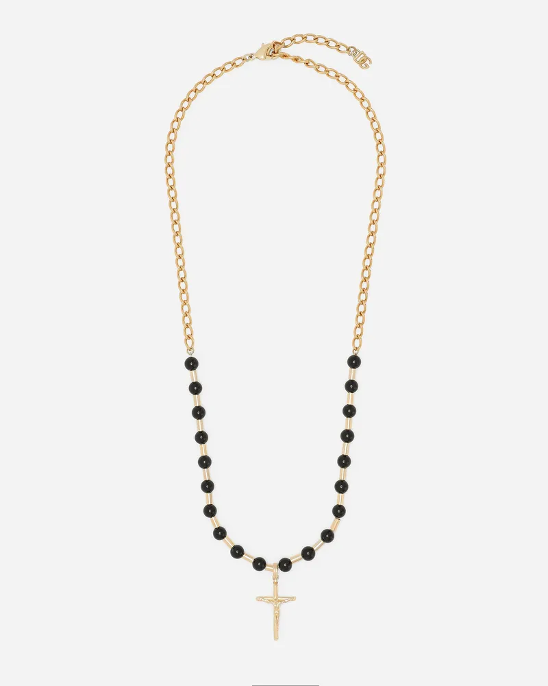 Dolce & Gabbana Halskette Kugeln Mit Kreuz „dna“ - Mann Bijoux Gold Metall Gold