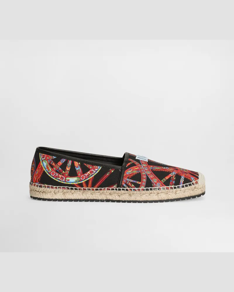 Dolce & Gabbana Espadrilles Aus Canvas Mit Carretto-print - Mann Sandalen Und Slides Mehrfarbig Mehrfarbig