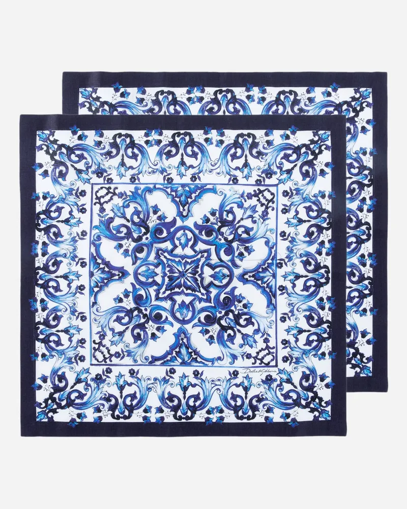 Dolce & Gabbana 2er-set Servietten Aus Leinen - Servietten Mehrfarbig Mehrfarbig
