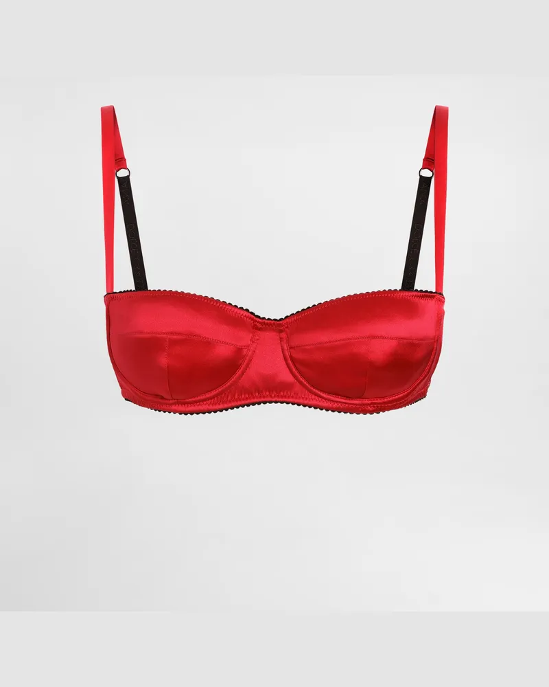 Dolce & Gabbana Balconette-bh Aus Satin - Frau Unterwäsche Rot Seide Rot