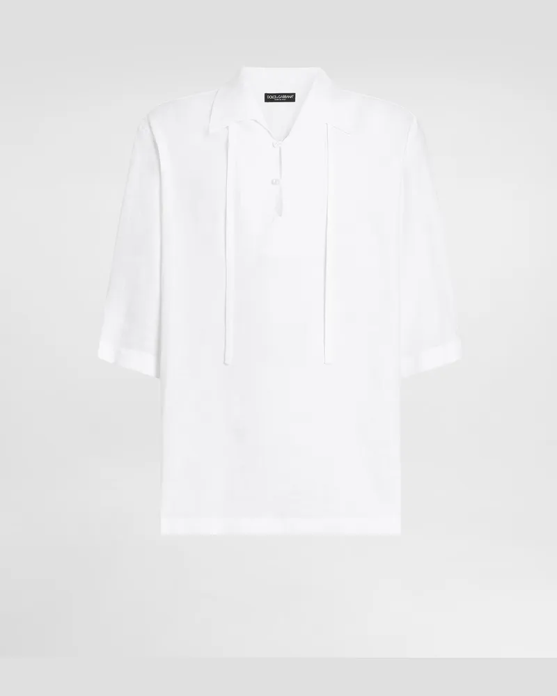 Dolce & Gabbana Hawaii-hemd Aus Leinen - Mann Hemden Wei� Leinen White