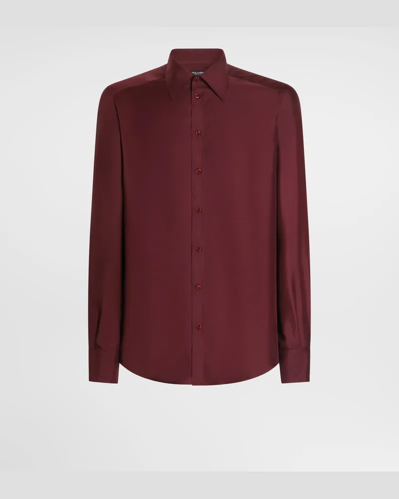 Dolce & Gabbana Hemd Martini Aus Seidentwill - Mann Hemden Bordeaux Burgunderrot