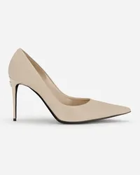 Dolce & Gabbana Pumps aus glänzendem Kalbsleder Beige