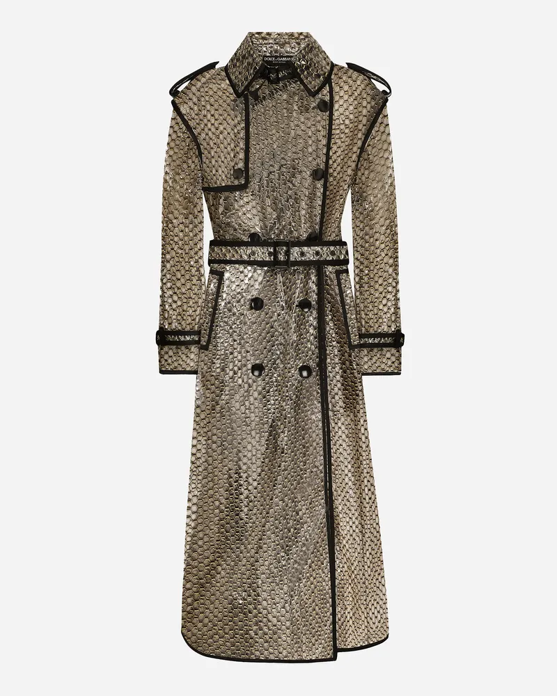 Dolce & Gabbana Trenchcoat Aus Lurex-netzgewebe Gebondet Mit Pvc - Frau Mäntel Und Jacken Multicolor Multicolor