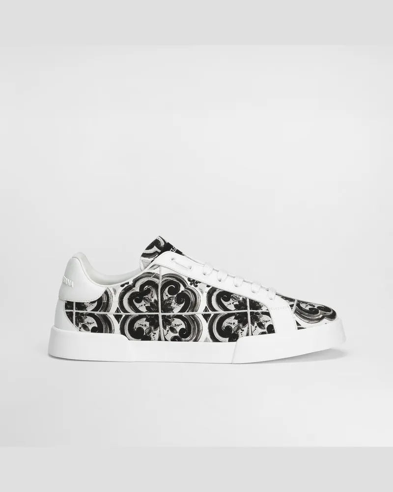 Dolce & Gabbana Sneaker Portofino Light Strobel Mit Majolika-print - Mann Sneakers Mehrfarbig Mehrfarbig