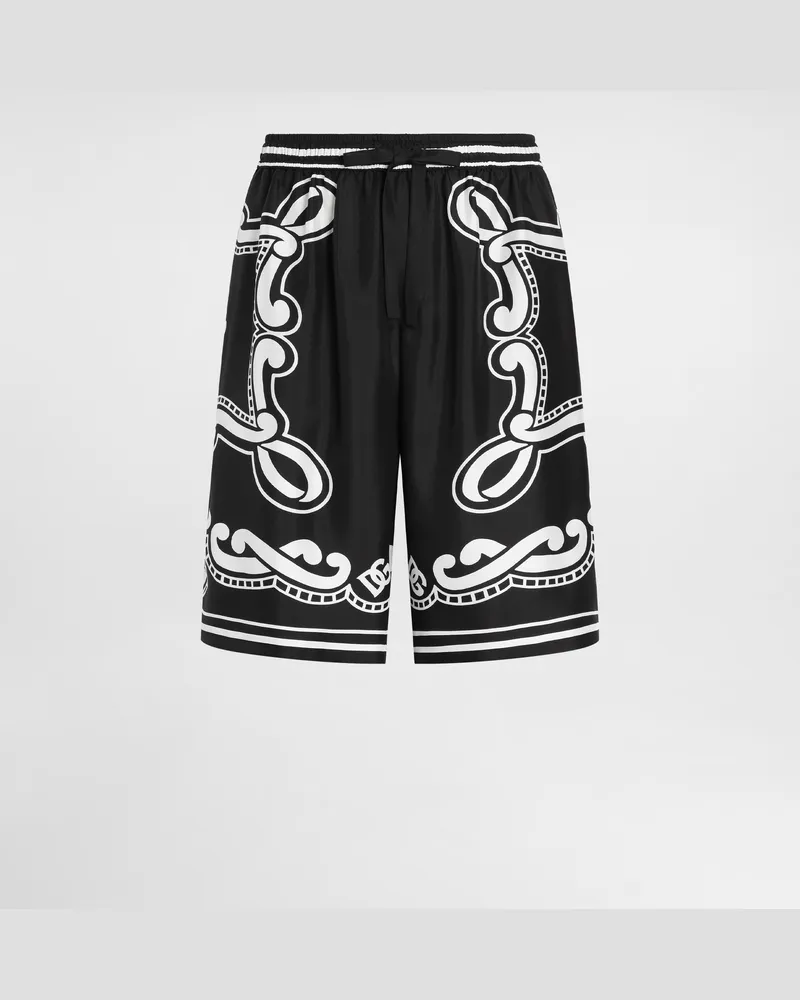 Dolce & Gabbana Bermudas Aus Seide Bandana-print - Mann Hosen Und Shorts Drucken Drucken