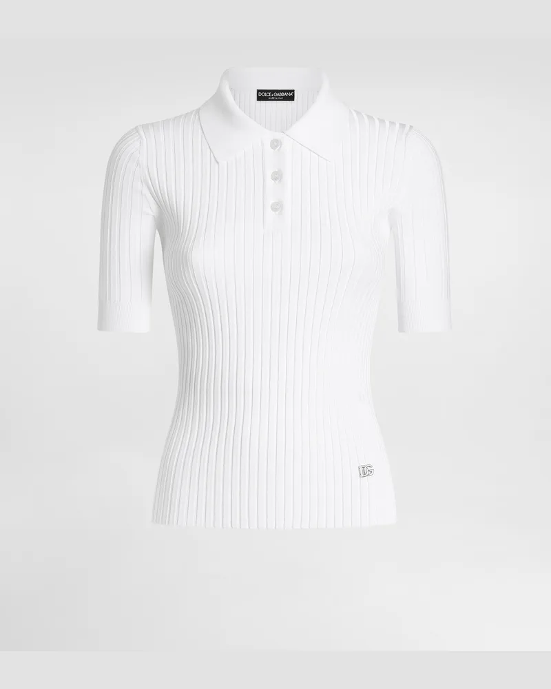 Dolce & Gabbana Viscose Polo - Frau Strickwaren Wei White