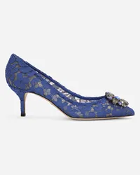 Dolce & Gabbana Lace rainbow pumps with brooch detailing Blau