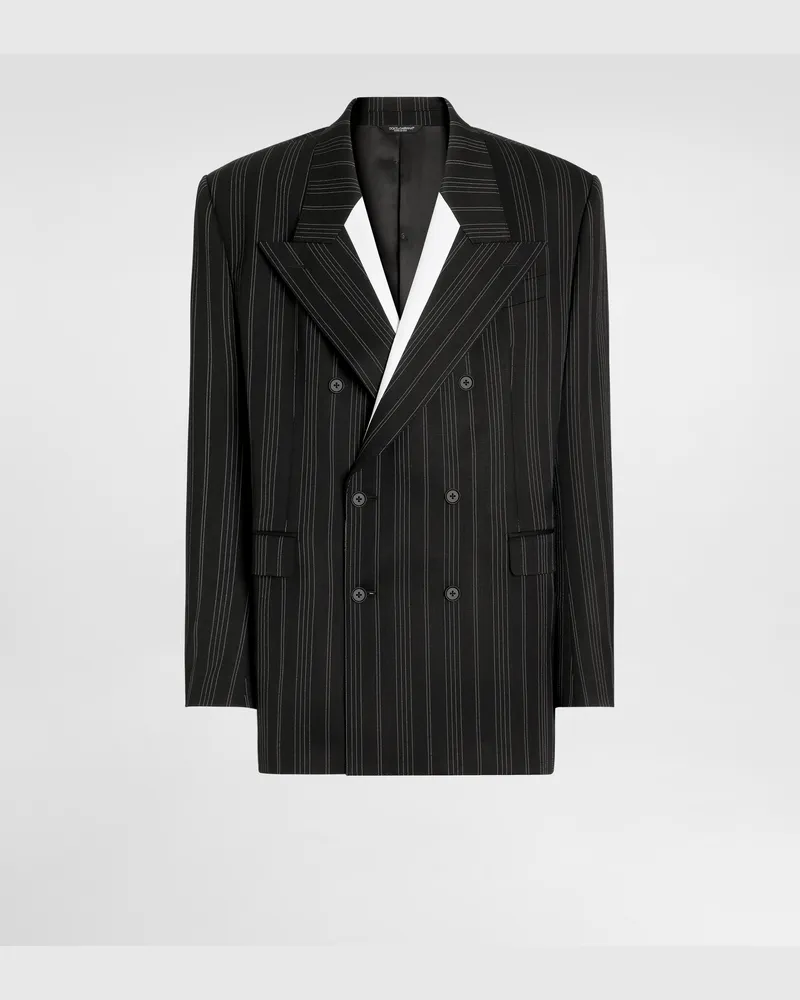 Dolce & Gabbana Sakko Sicilia Aus Schurwolle Mit Doppelreihiger Knopfleiste In Nadelstreifen - Mann Anzüge Und Blazer #n/d 