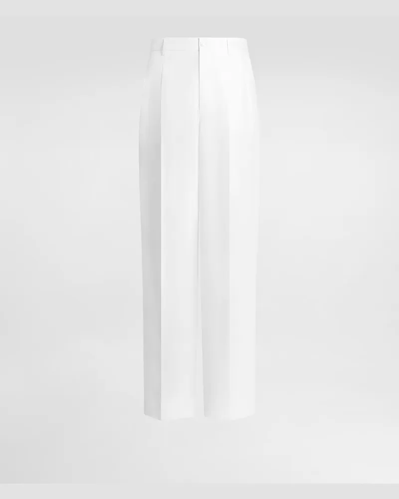 Dolce & Gabbana Leinenhose Mit Doppelter Bundfalte - Mann Hosen Und Shorts Wei� Leinen Weiss