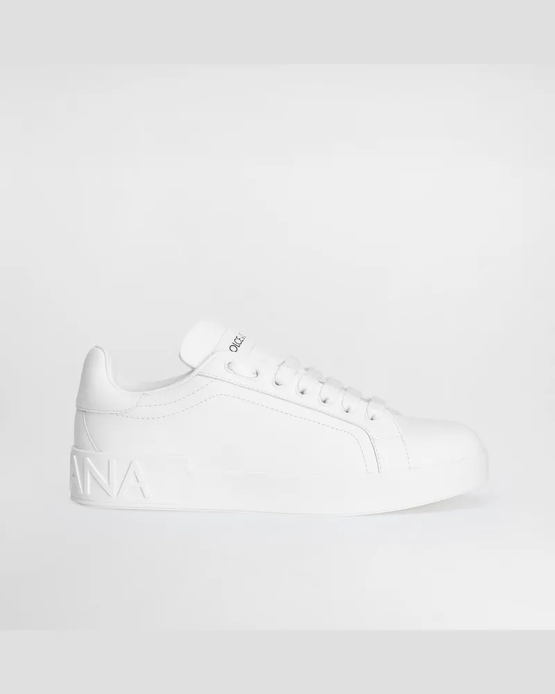 Dolce & Gabbana Sneaker Portofino Aus Kalbsleder - Frau Sneakers Wei� Leder Weiss