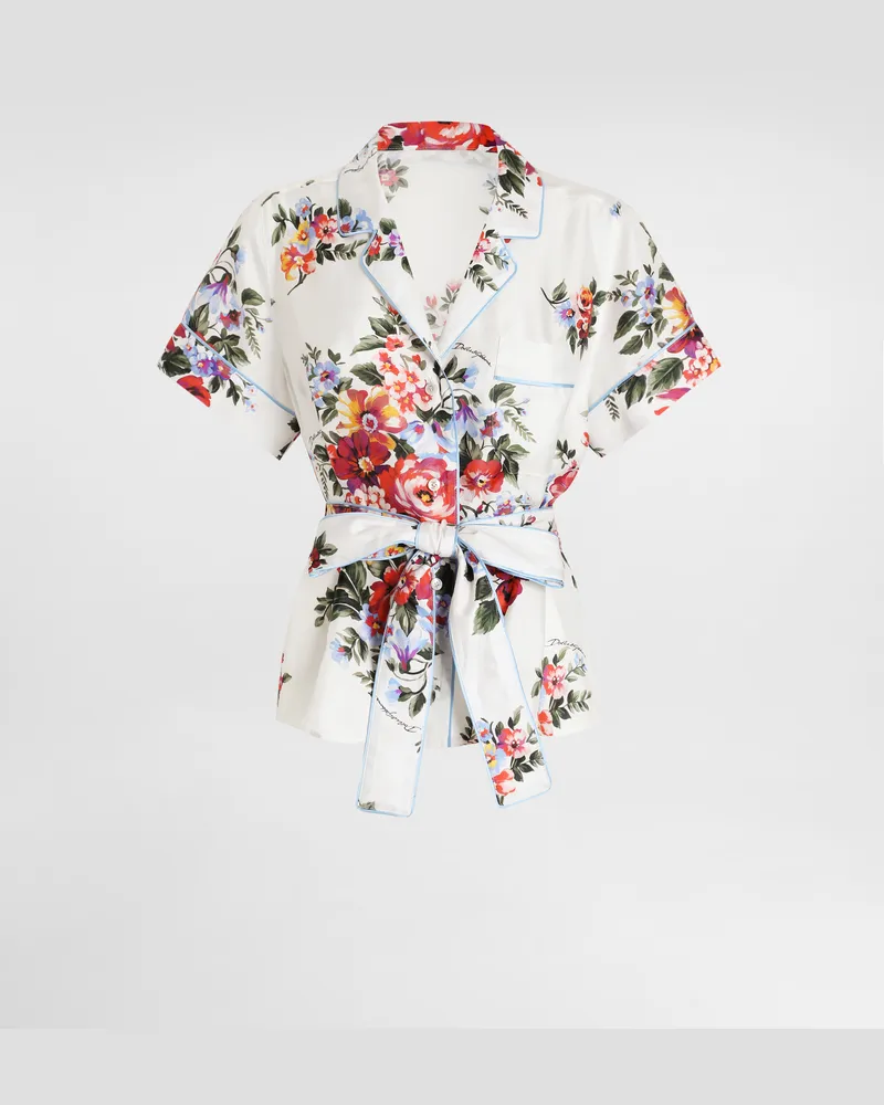 Dolce & Gabbana Flower Bouquet-print Twill Vanity Shirt - Frau Blusen Und Tops Mehrfarbig Mehrfarbig