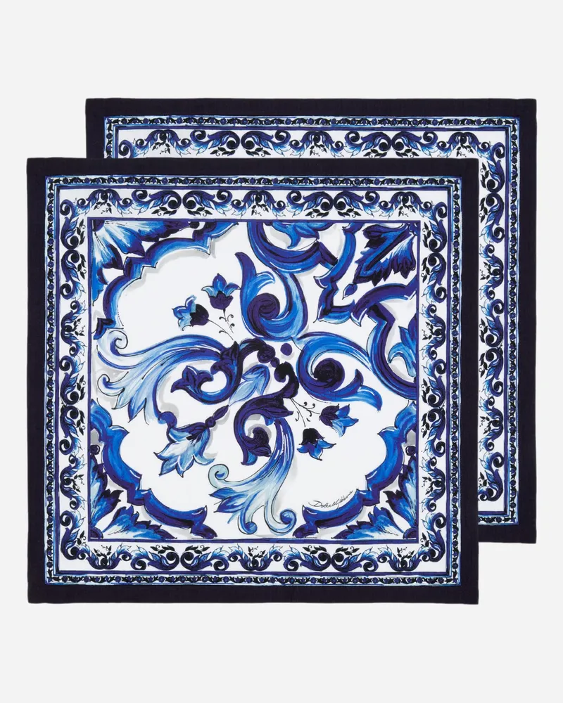 Dolce & Gabbana 2er-set Servietten Aus Leinen - Servietten Mehrfarbig Mehrfarbig