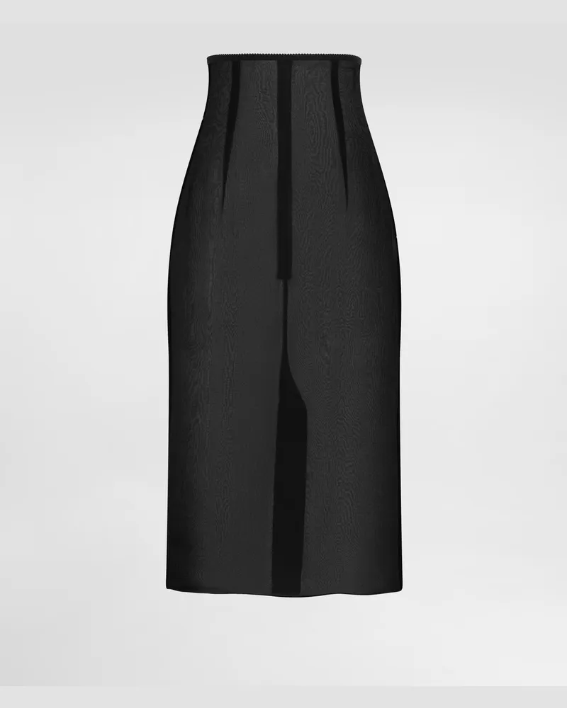 Dolce & Gabbana Longuetterock Aus Hauchzartem Chiffon - Frau Röcke Schwarz Seide Schwarz