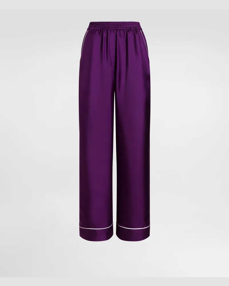 Dolce & Gabbana Silk Twill Vanity Pants - Frau Hosen Und Shorts Purple Purple