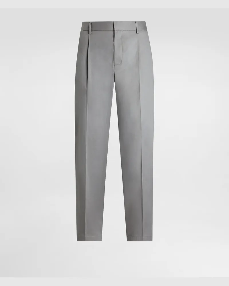 Dolce & Gabbana Hose Aus Baumwollgabardine - Mann Hosen Und Shorts Grau Grau