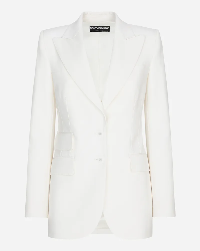 Dolce & Gabbana Two-way Stretch Wool Jacket  - Frau Blazer Wei Mehrfarbig