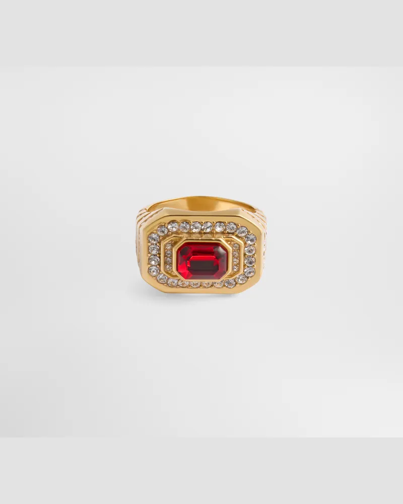 Dolce & Gabbana Ring Mit Strass - Mann Bijoux Rot Metall Rot