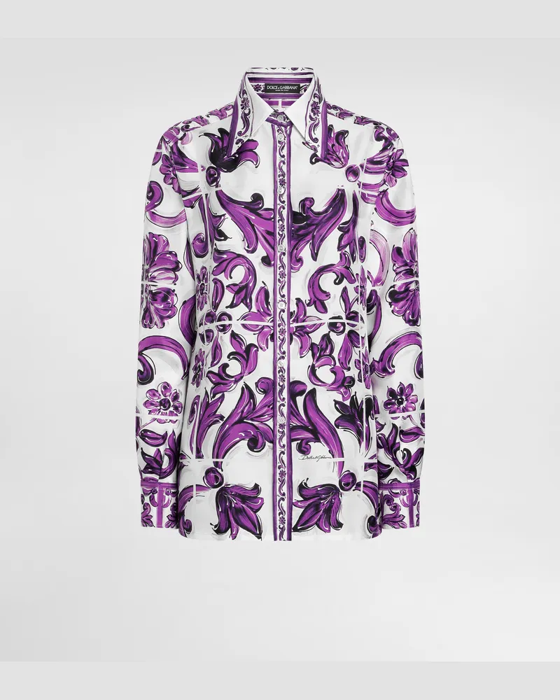 Dolce & Gabbana Majolica-print Silk Twill Shirt - Frau Blusen Und Tops Multicolor Multicolor