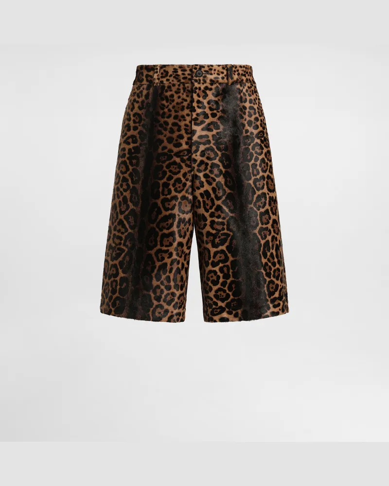 Dolce & Gabbana Leopard-print Calfskin Trousers - Mann Hosen Und Shorts Mehrfarbig Multicolor
