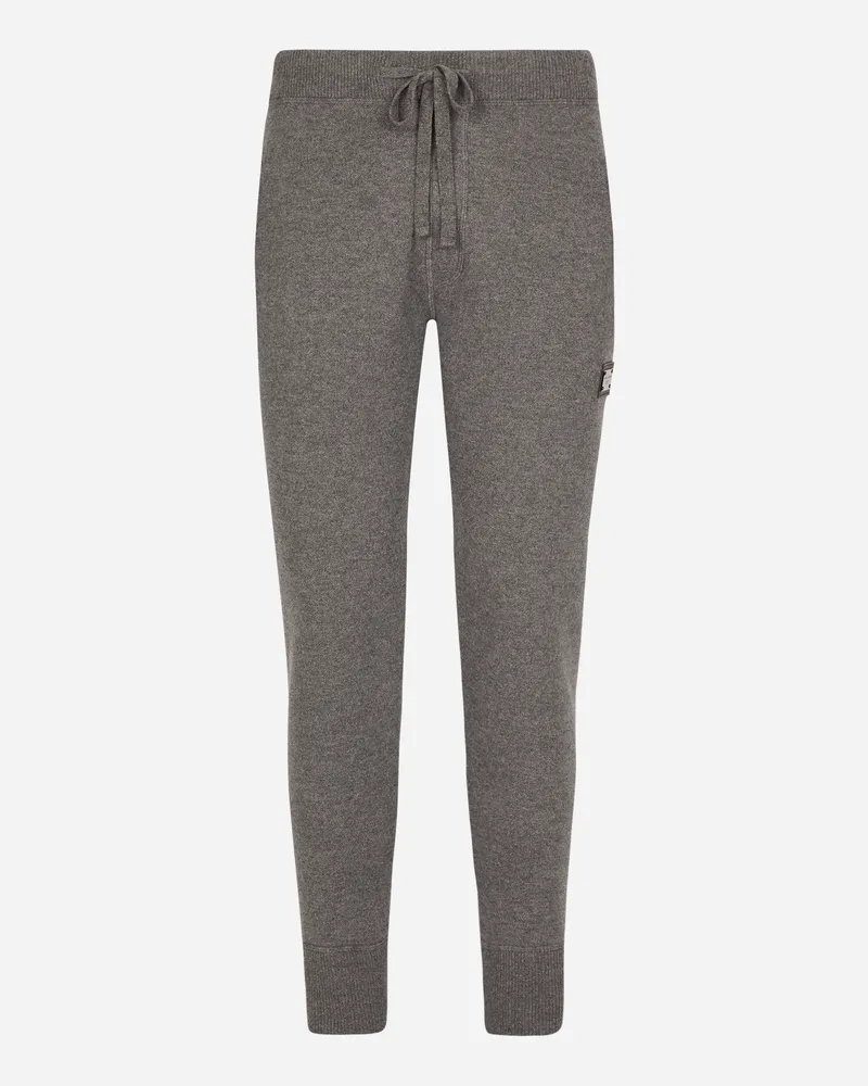 Dolce & Gabbana Jogginghose Aus Woll- Und Kaschmirstrick - Mann Hosen Und Shorts Grau Wolle Grau