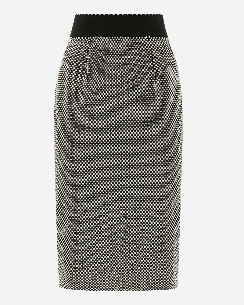 Dolce & Gabbana Longuette-rock Aus Crystal-mesh - Frau Röcke Silber Silber
