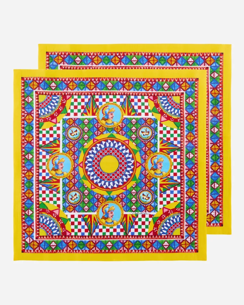 Dolce & Gabbana 2er-set Servietten Aus Leinen - Servietten Mehrfarbig Mehrfarbig