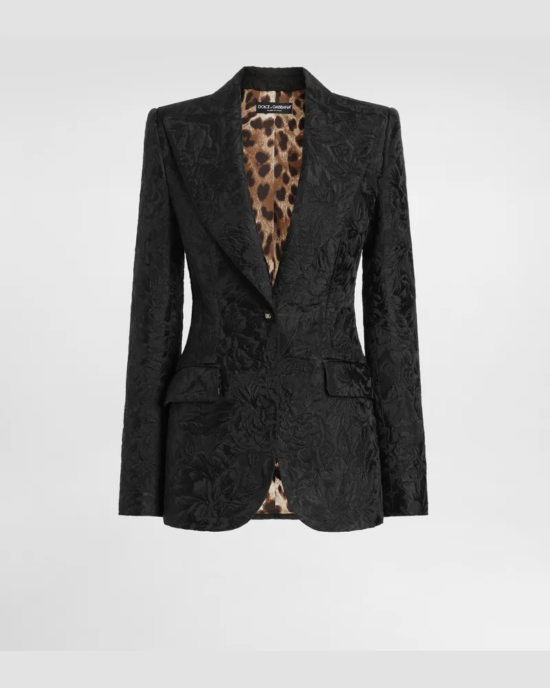 Dolce & Gabbana Turlington Brocade Jacket - Frau Blazer Schwarz Black
