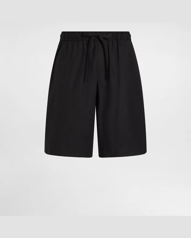 Dolce & Gabbana Jogging-bermudas Aus Baumwolle Mit Logoplakette - Mann Hosen Und Shorts Schwarz Baumwolle Schwarz