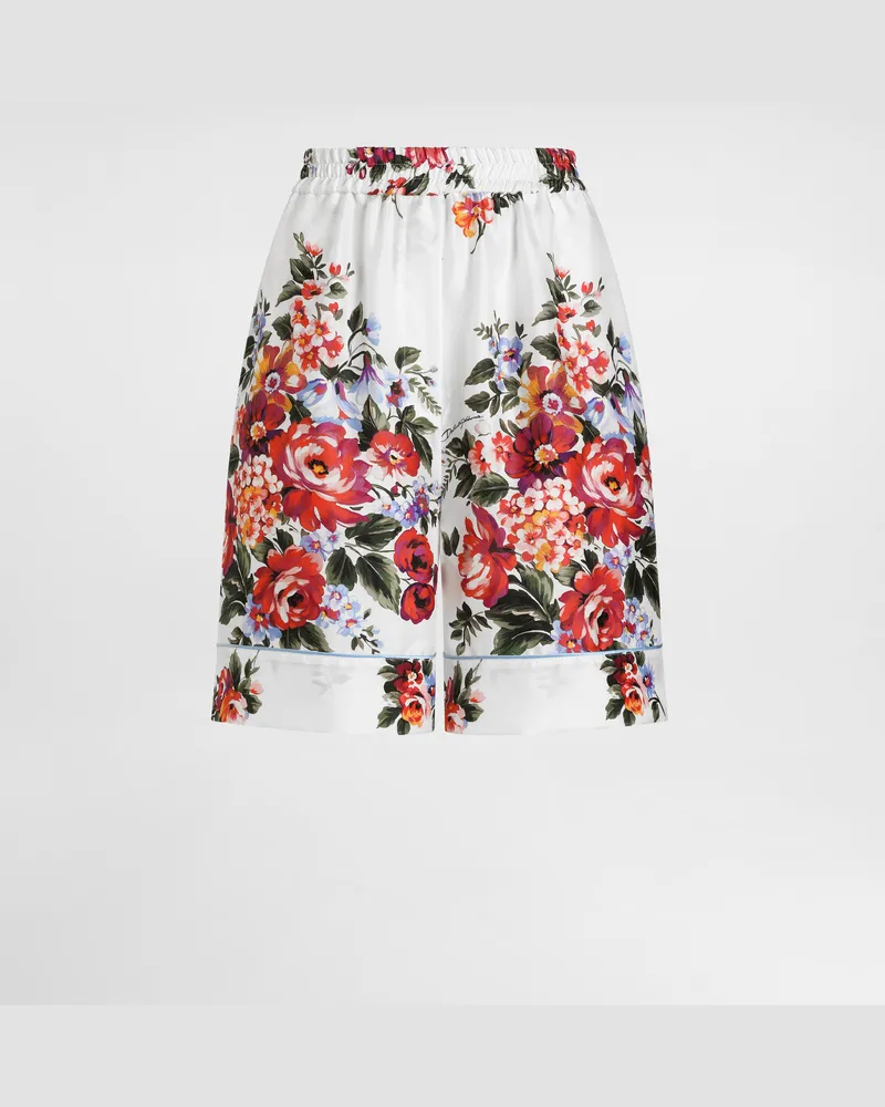 Dolce & Gabbana Flower Bouquet-print Twill Vanity Bermuda Shorts - Frau Hosen Und Shorts Mehrfarbig Mehrfarbig