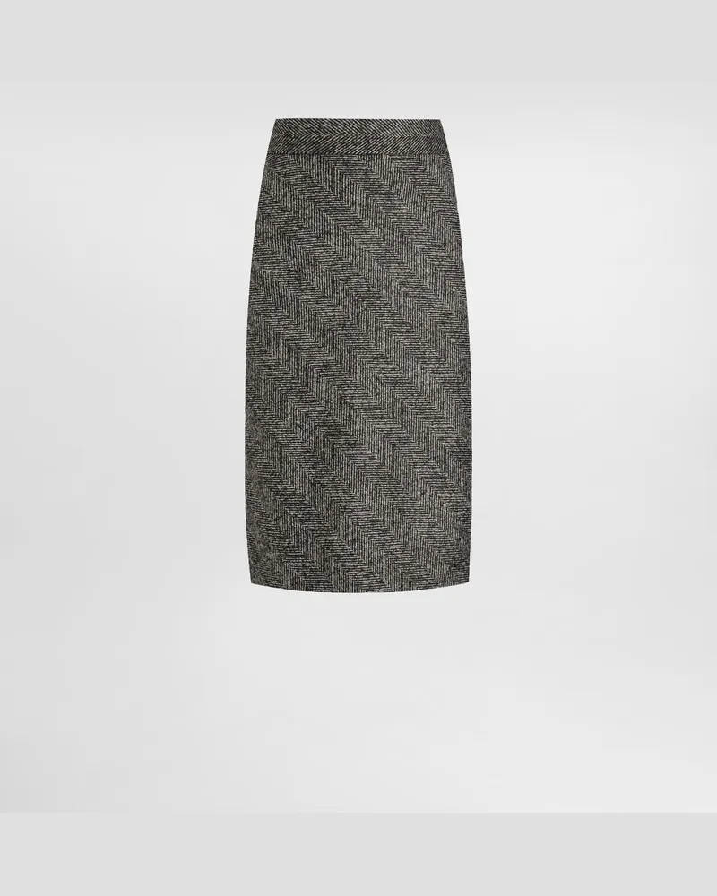 Dolce & Gabbana Rock Aus Einem Wollmix Mit Fischgrätmuster - Frau Röcke Mehrfarbig Mehrfarbig