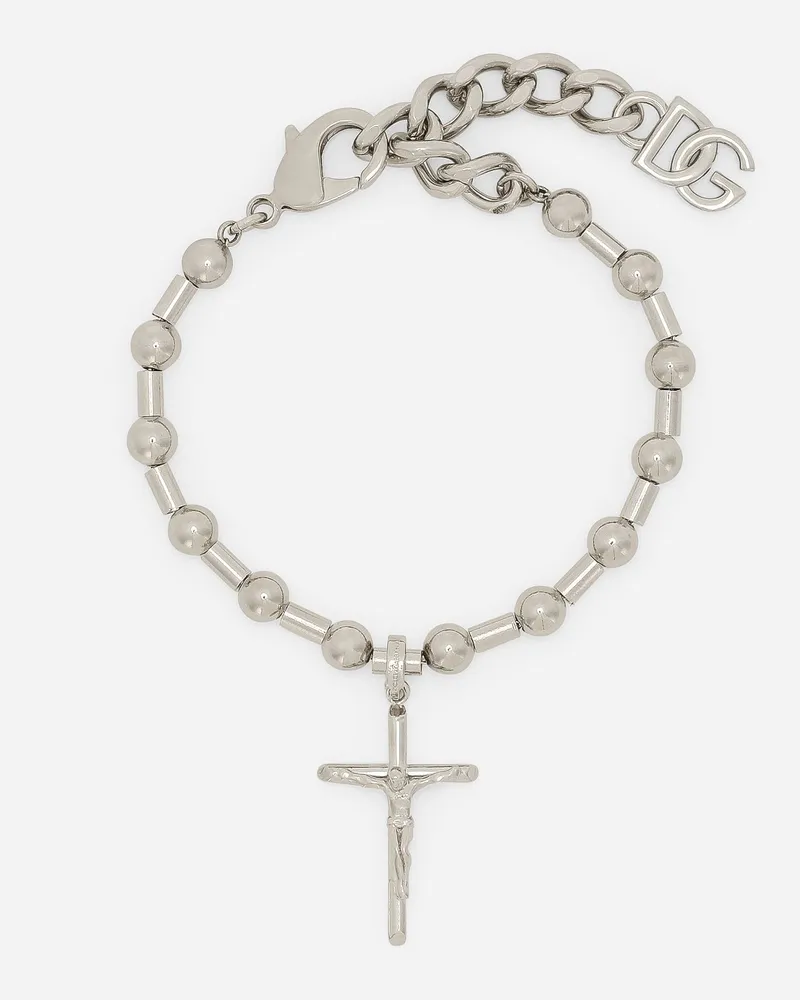 Dolce & Gabbana Armband Kugeln mit Kreuz „DNA Silber