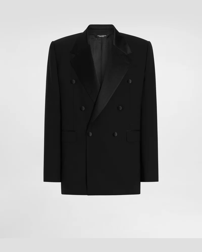 Dolce & Gabbana Smokingjacke Palermo Aus Schurwolle Mit Zweireihiger Knopfleiste - Mann Anzüge Und Blazer Schwarz 