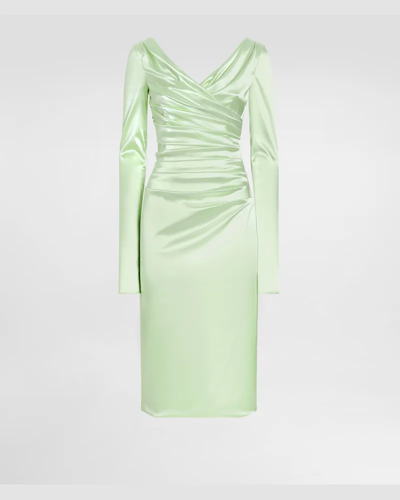 Dolce & Gabbana Stretch Satin Dress - Frau Kleider Multicolor Satin Multicolor