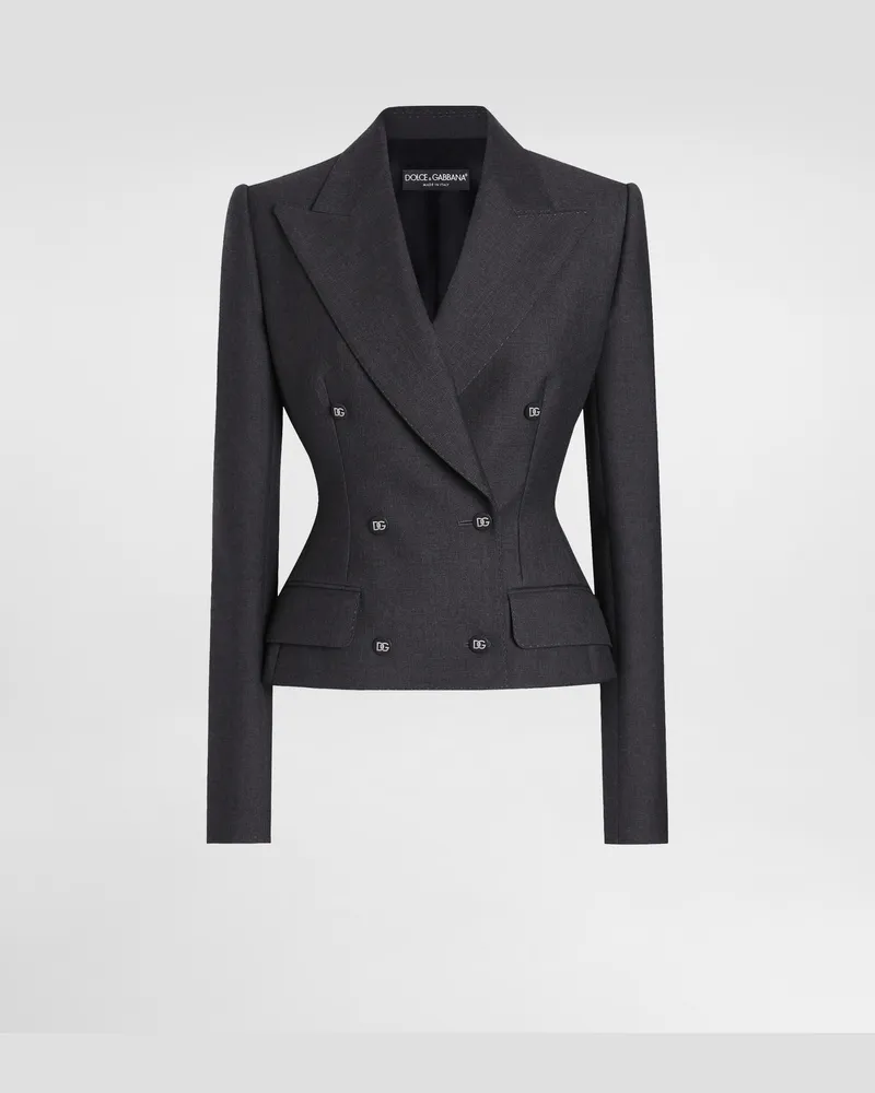 Dolce & Gabbana Zweireihige Jacke Dolce Mit Dg-logoknöpfen - Frau Blazer Grau Grau