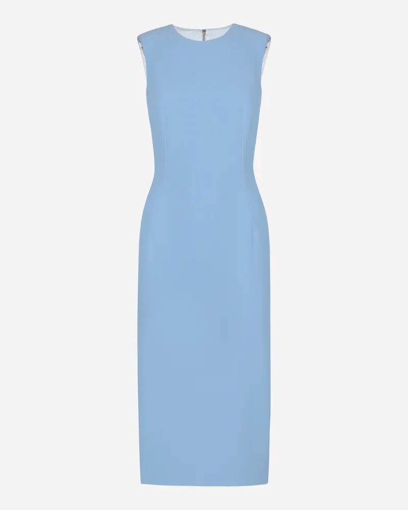 Dolce & Gabbana Longuette-schlauchkleid Aus Wollkrepp - Frau Kleider Azurblau Azurblau