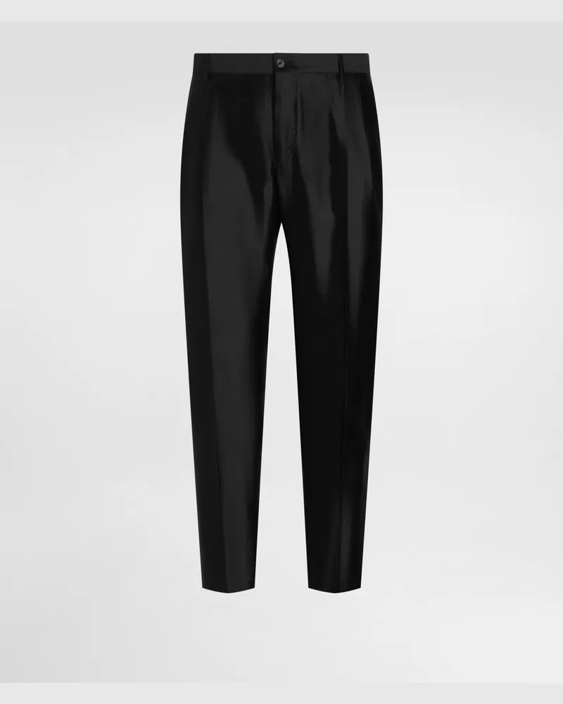 Dolce & Gabbana Hose Aus Mikado-shantung-seide - Mann Hosen Und Shorts Schwarz Seide Schwarz