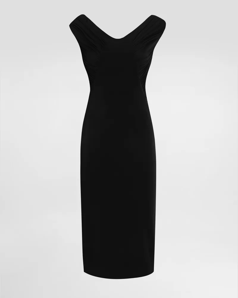 Dolce & Gabbana Kleid Aus Krepp-organsin - Frau Kleider Schwarz Schwarz