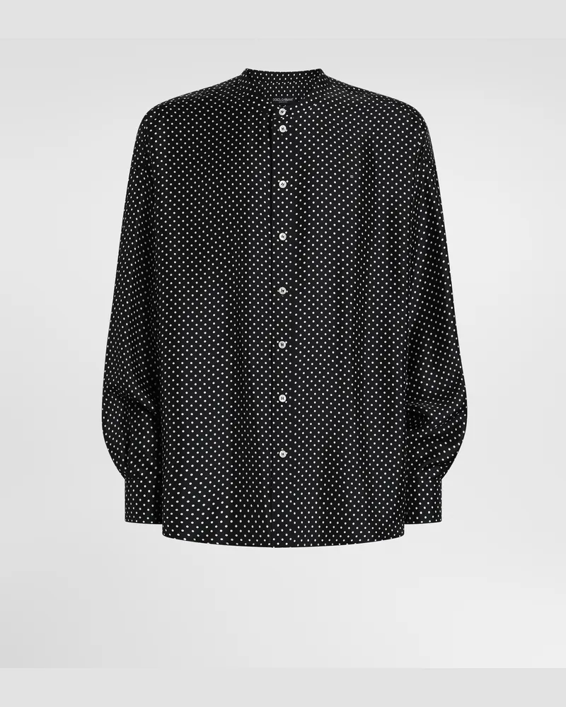 Dolce & Gabbana Hemd Aus Seidentwill Mit Polka-dot-print - Mann Collection Multicolor Multicolor