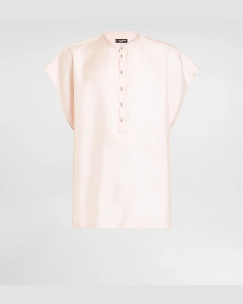 Dolce & Gabbana Hemd Aus Seidenem Twill - Mann Hemden Rosa Rosa