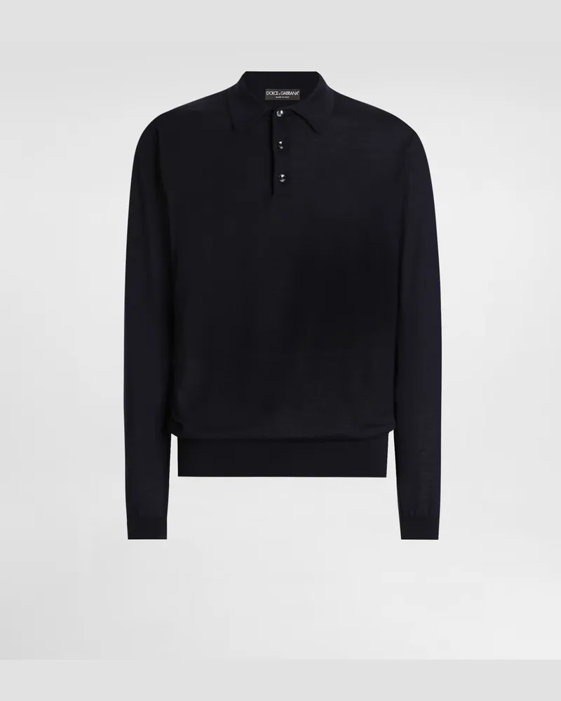 Dolce & Gabbana Poloshirt Aus Kaschmir - Mann Strickwaren Blau Blau