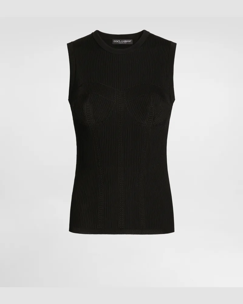 Dolce & Gabbana Stricktop - Frau Blusen Und Tops Schwarz Schwarz