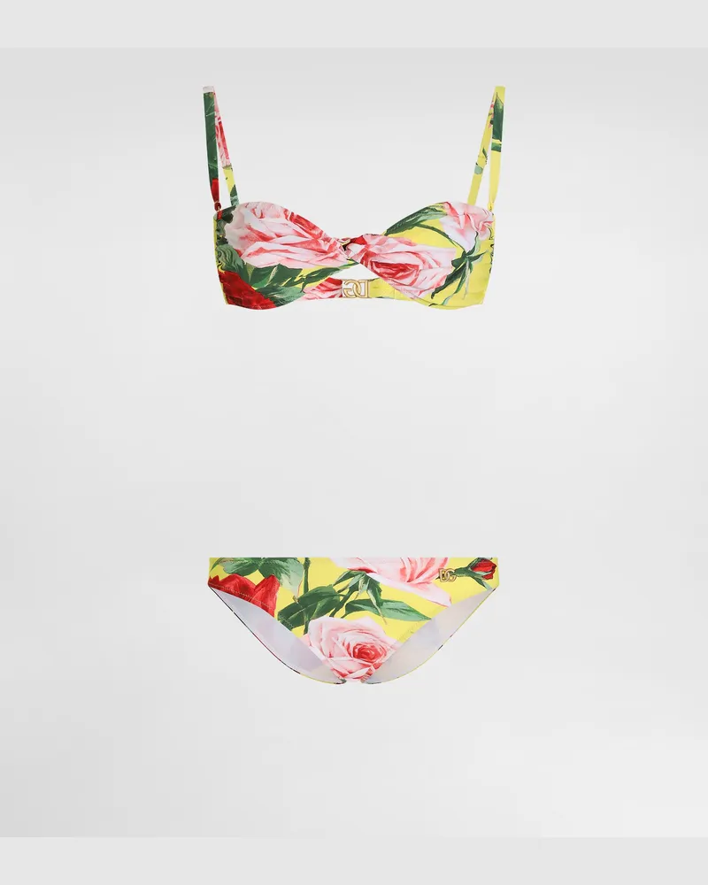 Dolce & Gabbana Bandeau-bikini Blumenbouquet-print - Frau Bademode Drucken Drucken