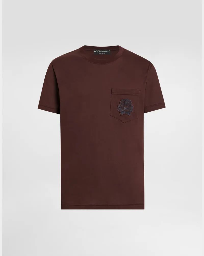 Dolce & Gabbana Cotton T-shirt With Embroidery - Mann T-shirts Und Polos Mehrfarbig Multicolor