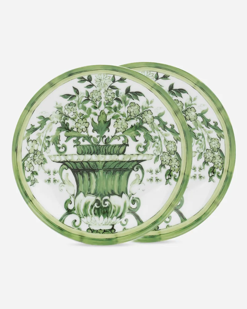Dolce & Gabbana 2er-set Brotteller Aus Porzellan - Brotteller Mehrfarbig Mehrfarbig
