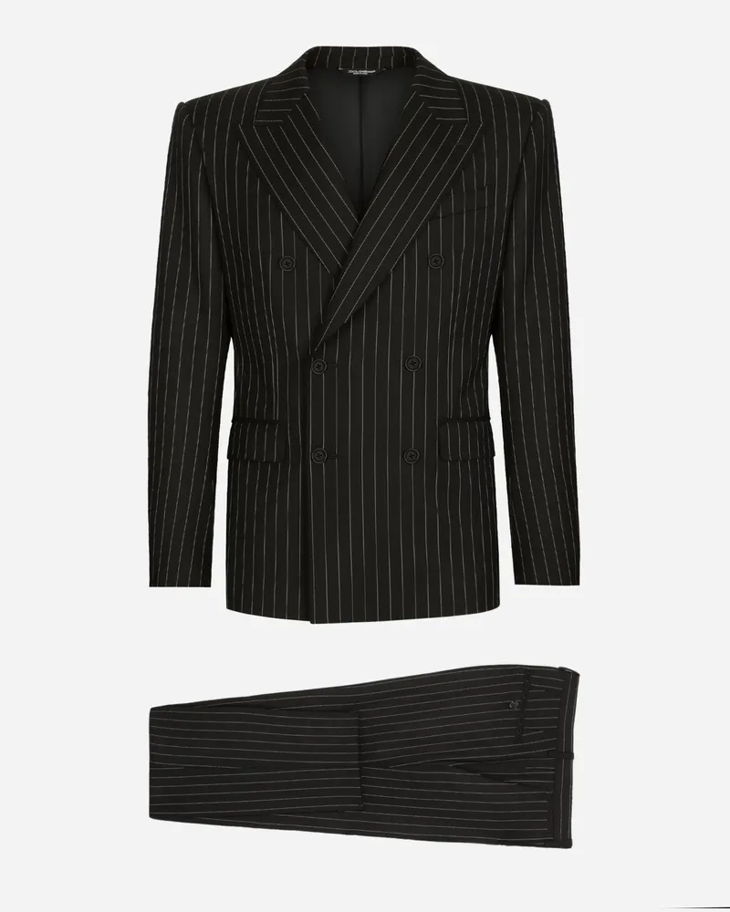 Dolce & Gabbana Zweireihiger Nadelstreifenanzug Sicilia Aus Wolle In Stretchqualität - Mann Anzüge Und Blazer #n/d Wolle Mehrfarbig